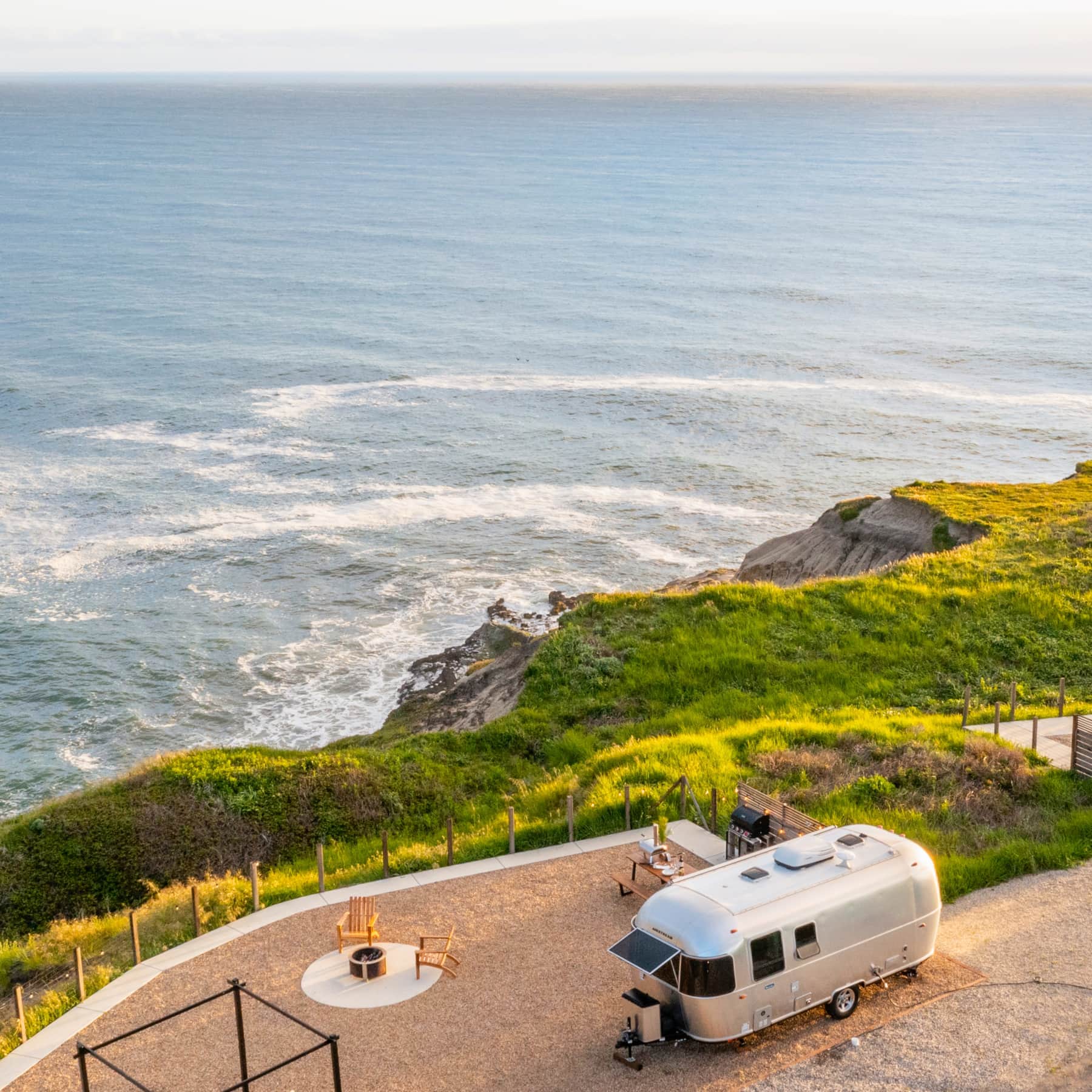 Airstream on California coast